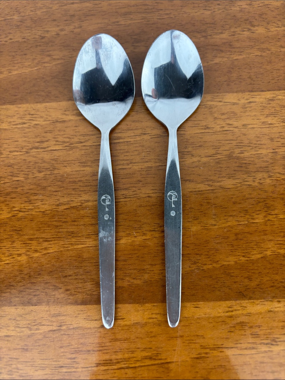 Vintage China airlines (CAL) Hochang high grade stainless steel spoons pair